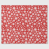 Red White Snowflakes kerstfeestdag - Wrapping P Cadeaupapier (Vlak)