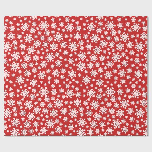 Red White Snowflakes kerstfeestdag - Wrapping P Cadeaupapier (Vlak)