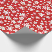 Red White Snowflakes kerstfeestdag - Wrapping P Cadeaupapier (Hoek)