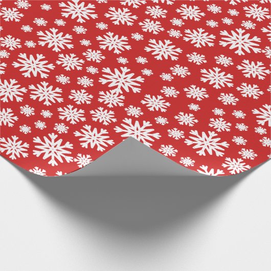Red White Snowflakes kerstfeestdag - Wrapping P Cadeaupapier (Hoek)