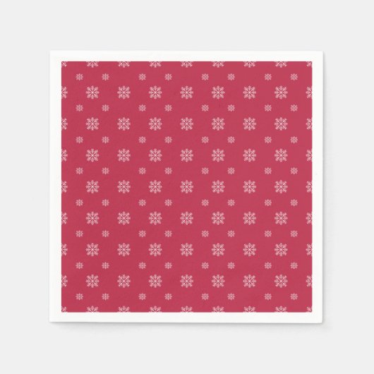 Red & White Snowflakes Simple Modern Christmas  Servet (Voorkant)