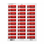 Red White Snowflakes Winter Holiday Return Address Etiket (Full Sheet)