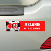 Red White Soccer Team Bumpersticker (Op auto)