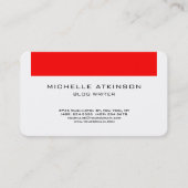 Red White Social Media Blog Writer Internet Web Visitekaartje (Voorkant)