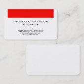 Red White Social Media Blog Writer Internet Web Visitekaartje (Voorkant / Achterkant)