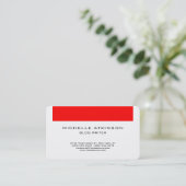 Red White Social Media Blog Writer Internet Web Visitekaartje (Staand voorkant)