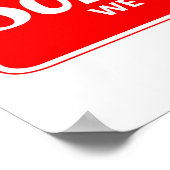 RED WHITE SORRY SIGN WE ZIJN GESLOTEN POSTER (Hoek)