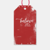 Red & White Sparkle Believe beroemd gemaakt door C Cadeaulabel (Voorkant)