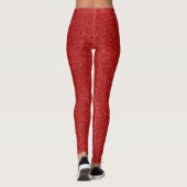 Red White Sparkles Glitter Kijk Leggings (Achterkant)