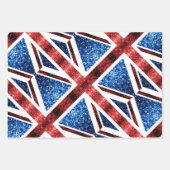 Red White Sparkles UK vlag Verpakkingspapier Inpakpapier Vel (Voorkant 2)