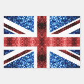 Red White Sparkles UK vlag Verpakkingspapier Inpakpapier Vel (Voorkant)