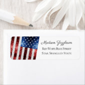 Red White Sparkles USA Etiket (Insitu)