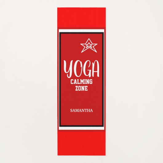 Red White Star Yoga Calming Zone Yogamat (Voorkant)