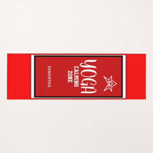 Red White Star Yoga Calming Zone Yogamat (Voorkant (horizontaal))