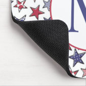 Red White Stars America Patriotic Monogram Muismat (Hoek)