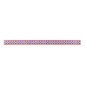Red, White Stars en Blue Checkers Satijnen Lint (Voorkant)