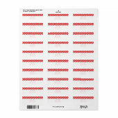 Red White Stripe Christmas Retour Adres Label (Full Sheet)