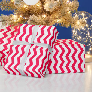 Red White Stripe Classic kerstSjabloon Cadeaupapier