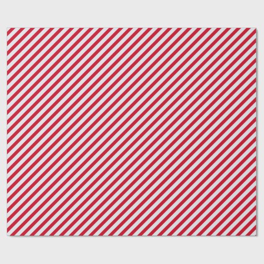 Red White Stripe kerstfeestdag Cadeaupapier (Vlak)