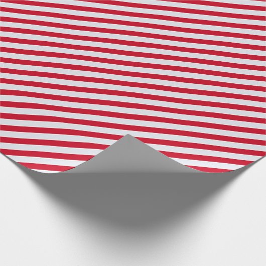 Red White Stripe kerstfeestdag Cadeaupapier (Hoek)