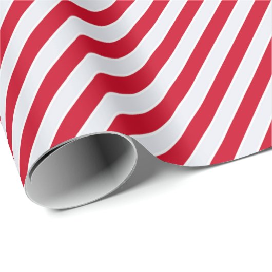 Red White Stripe kerstfeestdag Cadeaupapier (Rol Hoek)