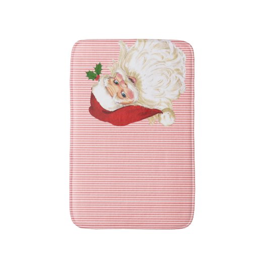 Red White Stripe Santa Claus Bath Mat (Voorkant Verticaal)
