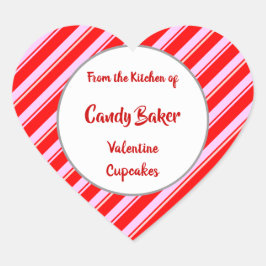 Red White Striped Custom Baking Sticker
