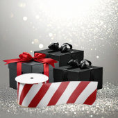 Red White Striped Festive Holiday Satijnen Lint
