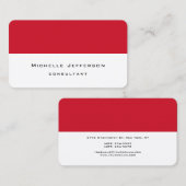 Red White Striped Modern Stylish Trendy Minimalist Visitekaartje (Voorkant / Achterkant)