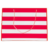 Red White Striped Sjabloon Elegant Groot Cadeauzakje (Voorkant)