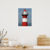 Red White Striped Zee Foto Poster (Keuken)