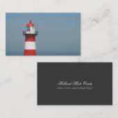 Red White Striped Zee Small Photo Card Visitekaartje (Voorkant / Achterkant)