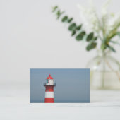 Red White Striped Zee Small Photo Card Visitekaartje (Staand voorkant)