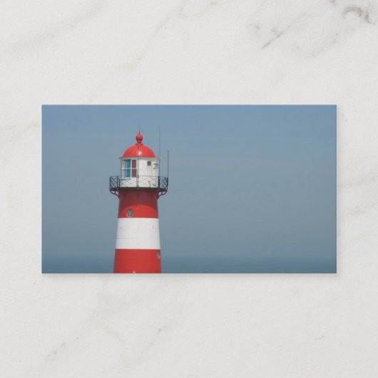 Red White Striped Zee Small Photo Card Visitekaartje (Voorkant)