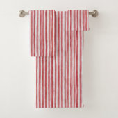 Red White Stripes Bad Handdoek (Insitu)