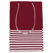 Red White Stripes  Chic Medium Cadeauzakje (Voorkant)