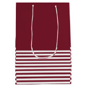 Red White Stripes  Chic Medium Cadeauzakje (Achterkant)
