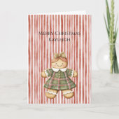 Red White Stripes Christmas Gingerbread Girl Kaart (Voorkant)