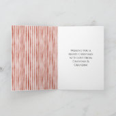 Red White Stripes Christmas Gingerbread Girl Kaart (Binnen)