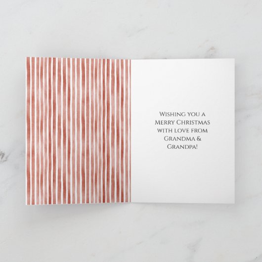 Red White Stripes Christmas Gingerbread Girl Kaart (Binnen)