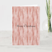 Red White Stripes Christmas Kaart (Voorkant)