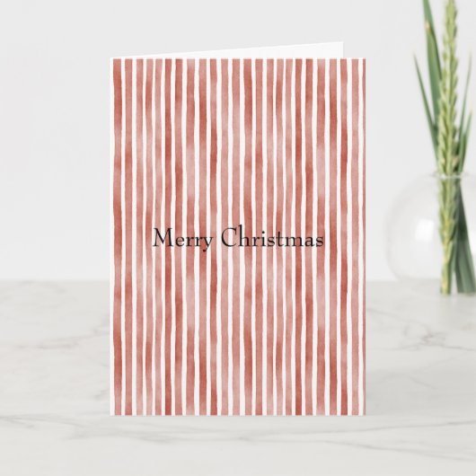 Red White Stripes Christmas Kaart (Voorkant)