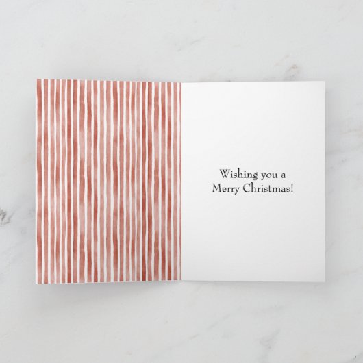 Red White Stripes Christmas Kaart (Binnen)