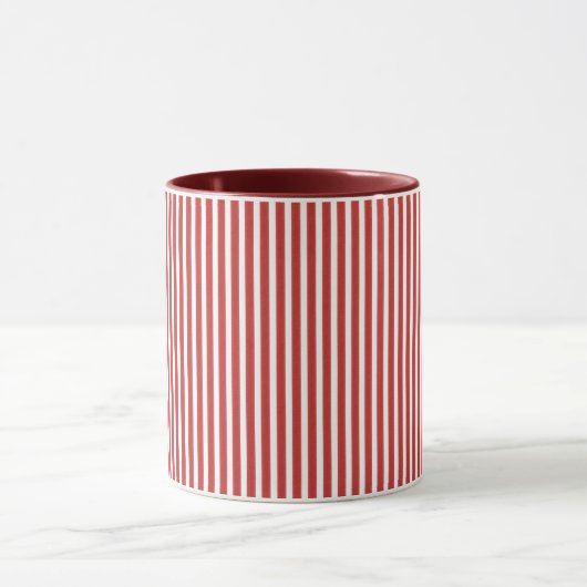 Red White Stripes Christmas Mok (Midden)