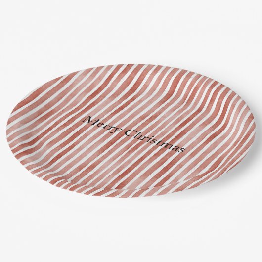 Red White Stripes Christmas Papieren Bordje (Gekanteld)