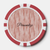 Red White Stripes Christmas Poker Chips (Voorkant)