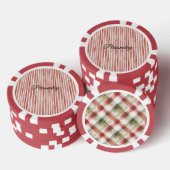 Red White Stripes Christmas Poker Chips (Opstapeling)