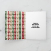 Red White Stripes Christmas Ribbons Gingerbread   Kaart (Binnen)