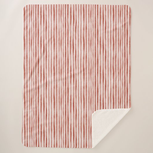 Red White Stripes Christmas Sherpa Deken (Voorkant)