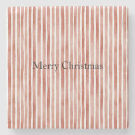 Red White Stripes Christmas Stenen Onderzetter